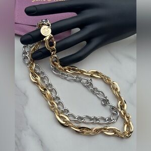 JANE WIN Gilver Chic Two-Tone 14k GP Gold and Silver Statement Necklace